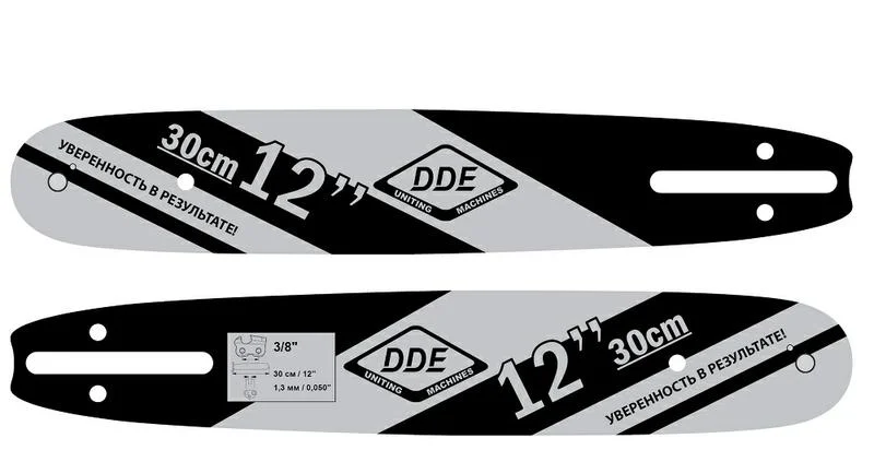 Шина 12" 3/8 1,3 45 (для цепи 91P/VS/VXL)(120SPEA041), DDE