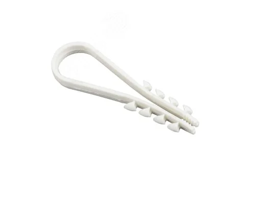 Дюбель-хомут для круглого кабеля 5-10 белый нейлон (уп 100шт)