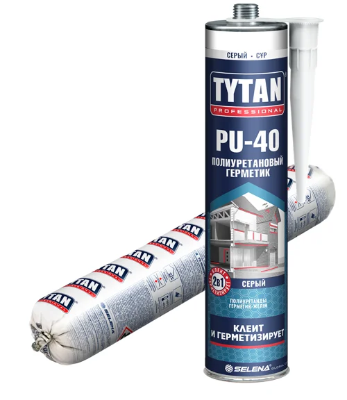 Клей-герметик полиуретановый TYTAN Professional Optimum PU 40 серый (RAL 7045) 600 мл