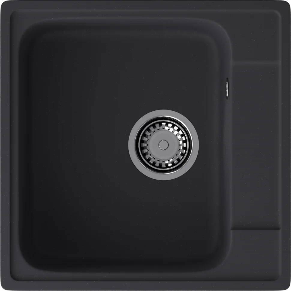 Мойка кварцевая ЭкоМ 4848 1-чаша 480*480мм цвет черный, арт.4848 черный