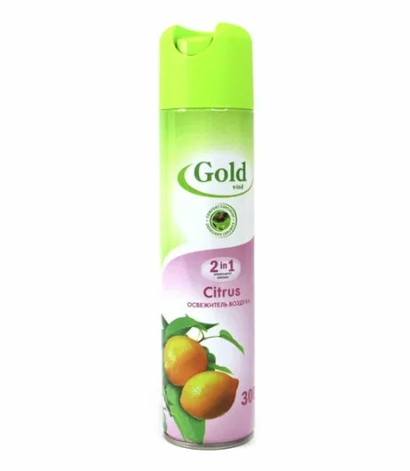 Освежитель воздуха GOLD WIND, 2 в 1, сухое распыление, 405 мл, citrus