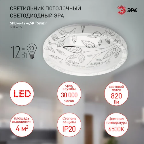 Светильник светодиодный ЭРА 12Вт 6500K "Syuzi" 213*75 SPB-6-12-6,5K
