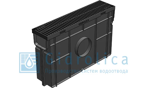 Комплект GIDROLICA Light DN100 A15: пескоуловитель пластиковый с решеткой пластиковой 500*116*320 мм арт.08078