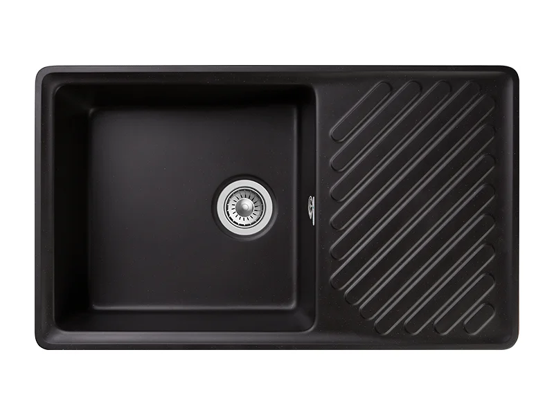Мойка композитная GRANFEST Quarz 851х479 Черный квадратная с крылом