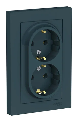 Розетка 2-местная СП AtlasDesign 16А с заземлением, изумруд ATN000824 Schneider Electric