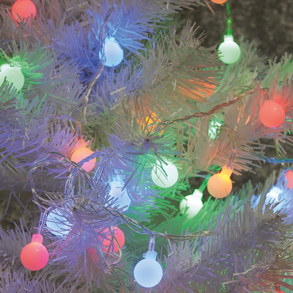 Гирлянда линейная Шарики 40 LED мульти, длина 4 м, батарейки 3*АА, IP20, шнур 0,5 м, FERON CL556