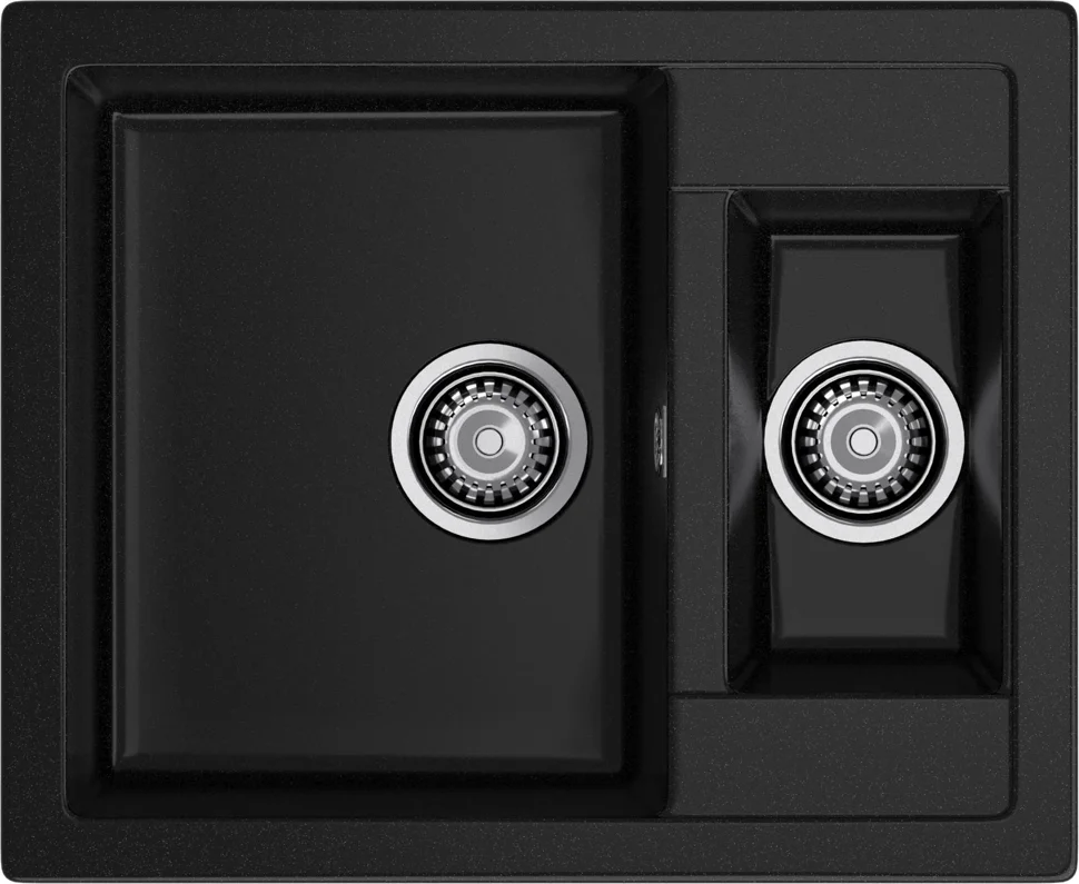 Мойка композитная GRANFEST Quadro 610х500 Чёрный с секцией для разморозки