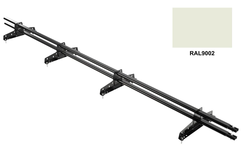 Снегозадержатель трубчатый BORGE на 4-х опорах PE, L=3 м RAL 9002 (бело-серый) (цвет под заказ)