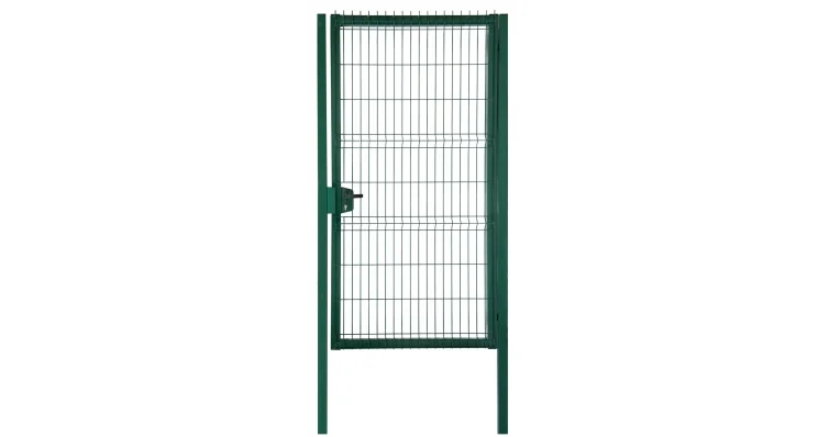 Калитка 2,03*1,0м (заполнение - панель MEDIUM LOCK диам. прутка 4мм ячейка 200х50мм), зеленый RAL 6005