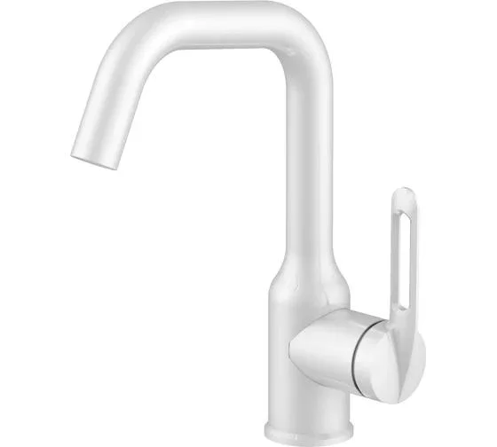 Смеситель HAIBA HB10825-8 для раковины, низкий излив, белый матовый