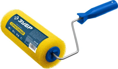 Валик структурный 80х180 мм, бюгель 6 мм ЗУБР в сборе, поролон, для лаков и эмалей