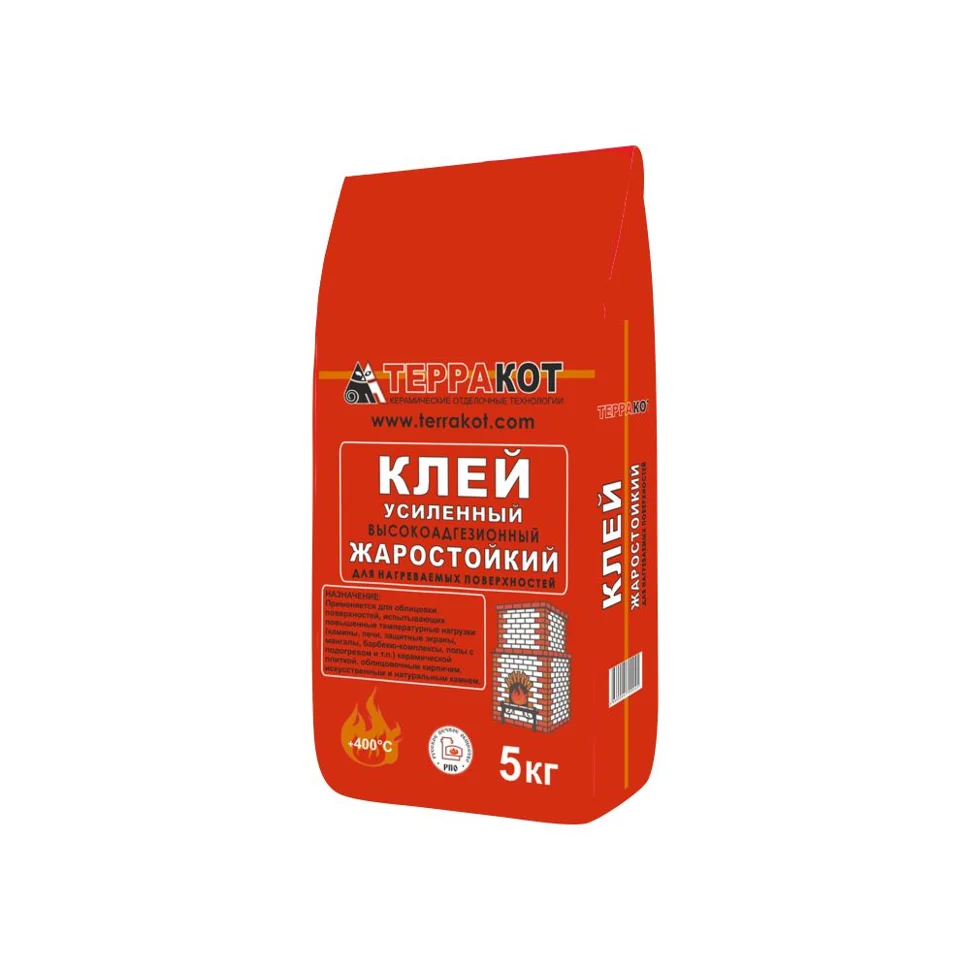 Клей жаростойкий ТЕРРАКОТ усиленный 5 кг (до +400&#176;С)