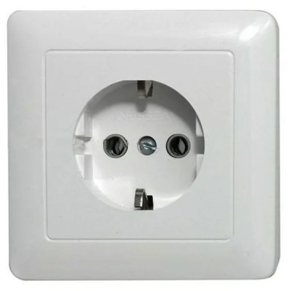 Розетка 1-местная СП Хит 16А с заземлением бел. Schneider Electric RS16-134-B
