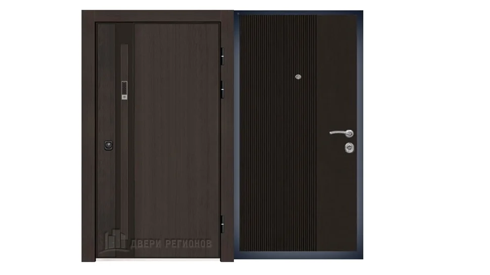 Дверь мет. REGIDOORS Элит Термо 870х2040 "Л" РУЧКА БУГЕЛЬНАЯ DARK OAK 20/венге фрезеровка