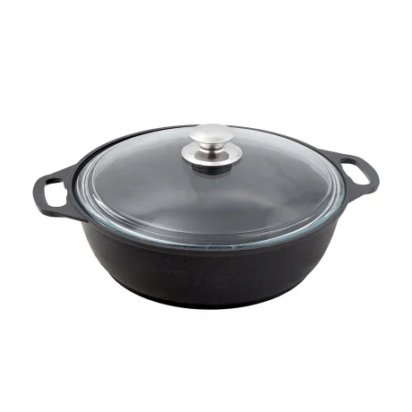 Жаровня Kukmara ж34а 3л, антипригарное покрытие, стеклянная крышка