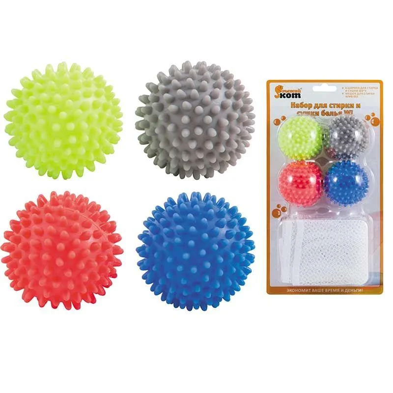 Набор для стирки и сушки белья РЫЖИЙ КОТ WL: 4 шарика для стирки и сушки WB*4 и мешок для стирки WMB-002*