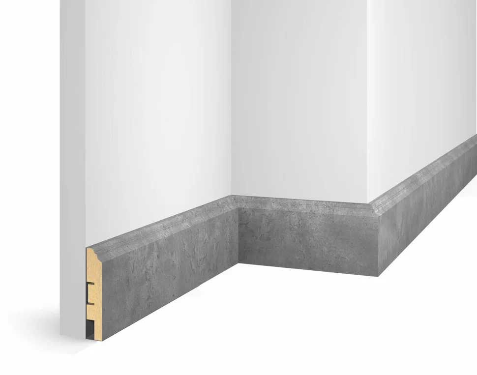 Плинтус COSCA VP07, Черный, 80x16x2400 мм, МДФ