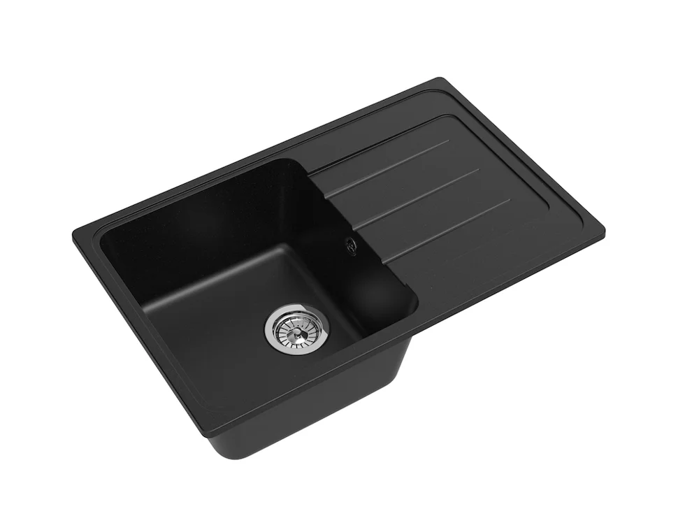 Мойка кварцевая EWIGSTEIN Elegant 50F 1-чаша + крыло 762*480мм черный