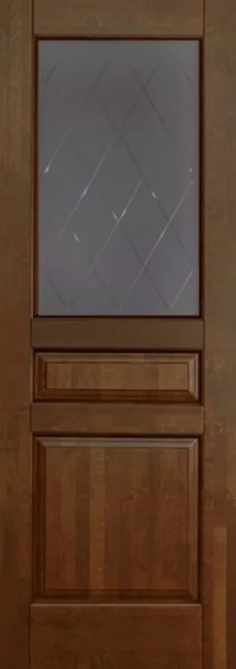 Дверь ОКА "Валенсия" стекло графит античный орех 70 (массив ольхи)