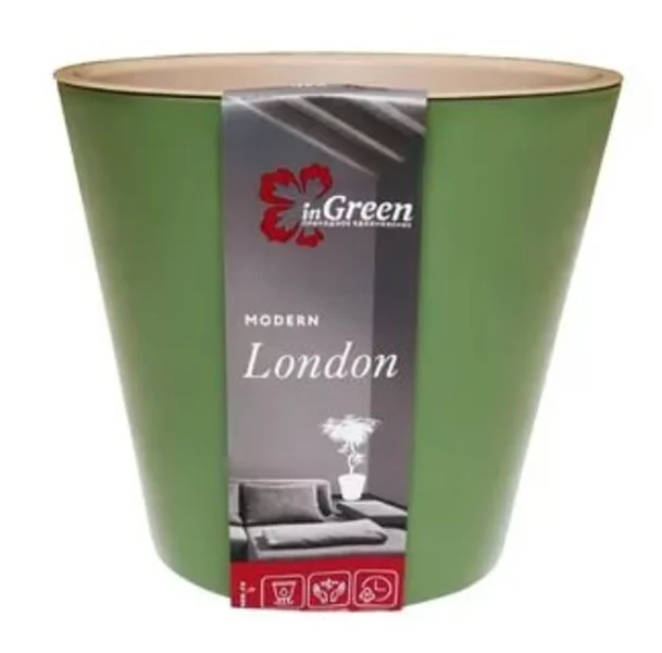 Горшок для цветов London D 160 мм, 1,6 л оливковый