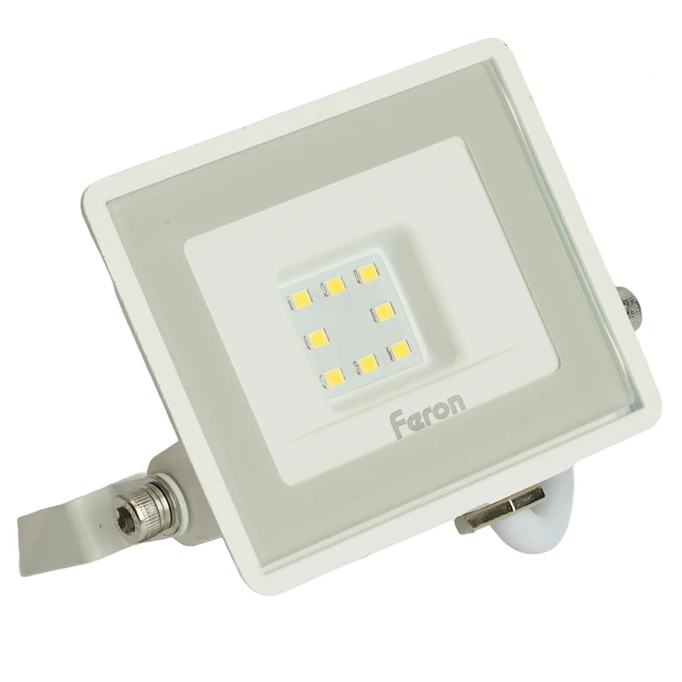 Прожектор светодиодный 10W 6400К IP65 1000Лм AC230V/50Hz, белый Feron, LL-918