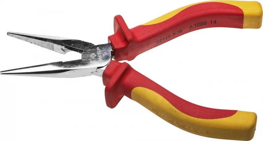 Тонкогубцы 160мм ЗУБР "ЭКСПЕРТ" "ЭЛЕКТРОМОНТАЖНИК", диэлектрические, двухкомпонентная рукоятка, до ~1000В