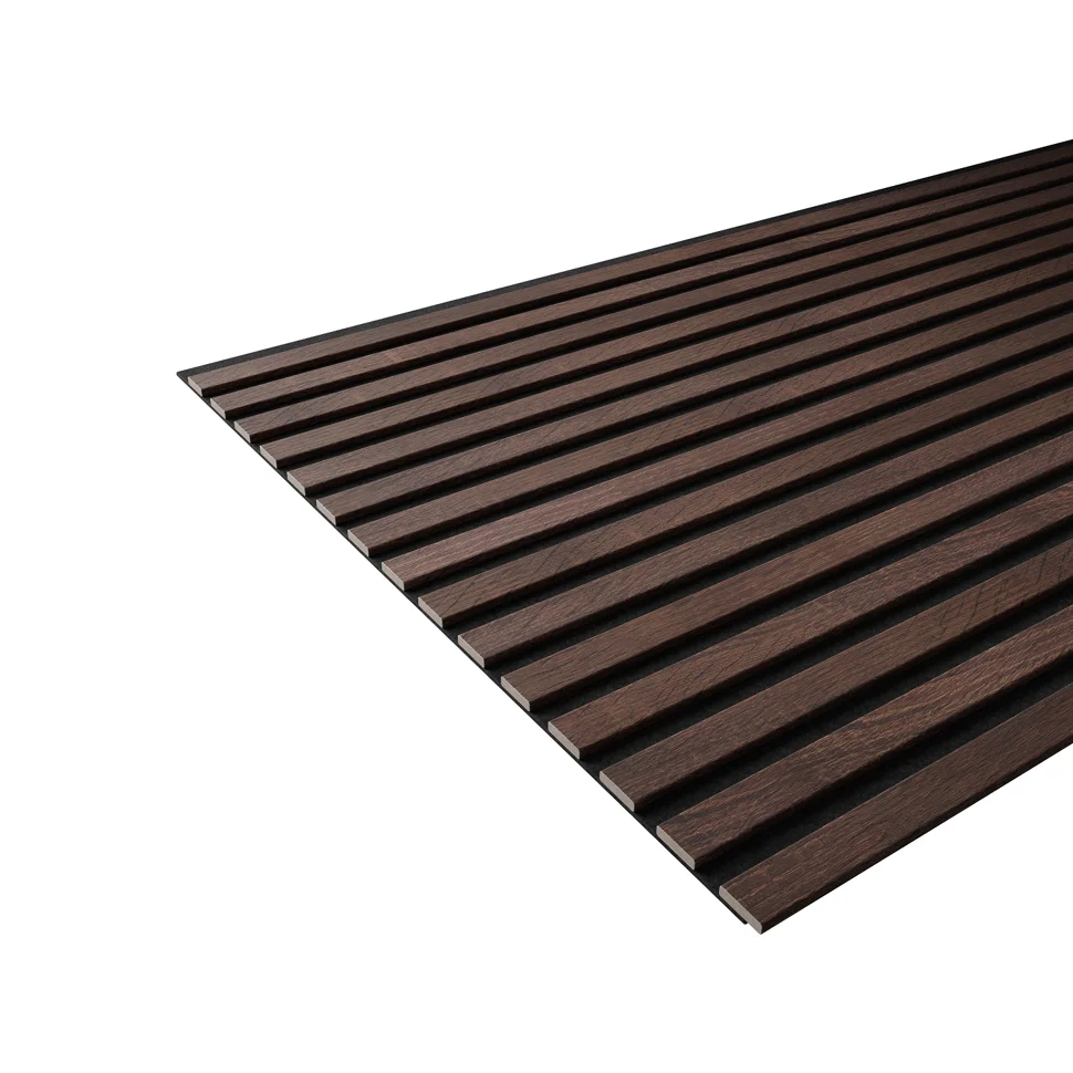 Панель акустическая гибкая ARTIVA flex №1, черный войлок, 1200х600х9мм, рейки МДФ 25х6мм, дуб окленд