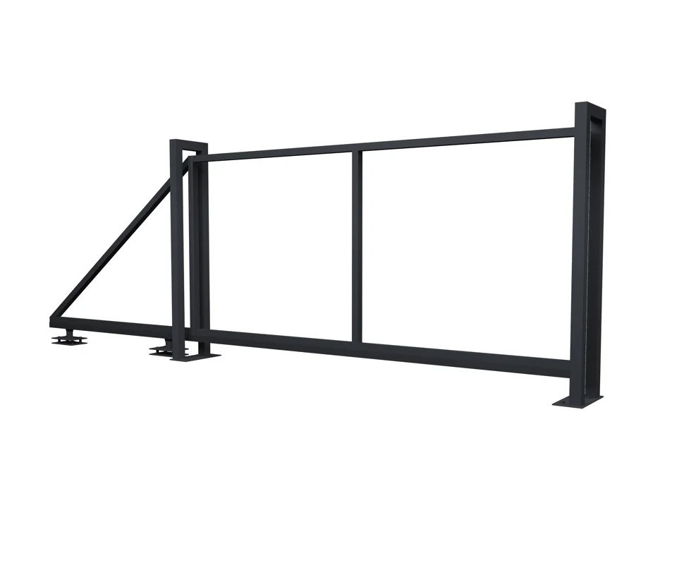 Ворота откатные жалюзи PE RAL 7024 (мокрый асфальт), 2,0х4,5м, крепление к кирпичному столбу ( без заполнения) 272298