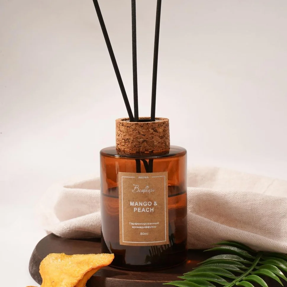 Аромадиффузор парфюмированный MANGO & PEACH, 80 мл., Д60 Ш60 В280