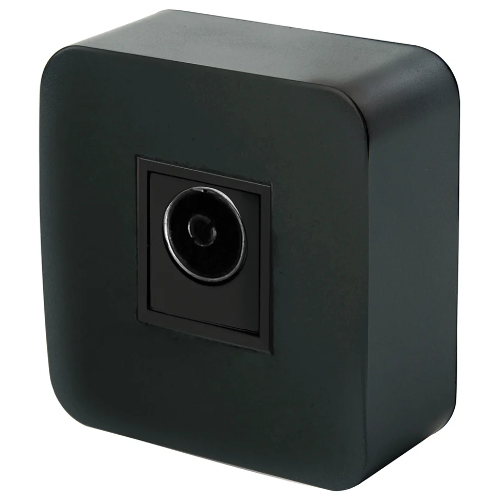 Розетка телевизионная 1-местная ОП STEKKER София 75 Ом, 5-862МГц, (MST00-10-02) черный