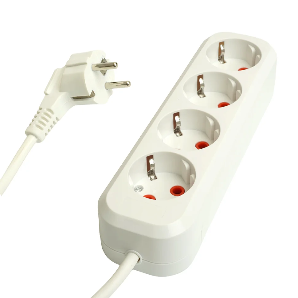 Удлинитель с заземлением 4 гнезда 3 метра 3x1мм2, серия Home, белый STEKKER HM06-40-03 (У10-429)