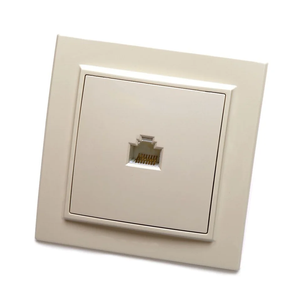 Розетка компьютерная 1-местная СП Stekker Эрна, слоновая кость (RJ-45) PST00-9007-02