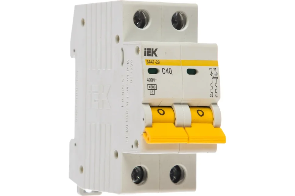 Выключатель автоматический BA47-29 2Р 40A 4.5kA х-каС IEK MVA20-2-040-C