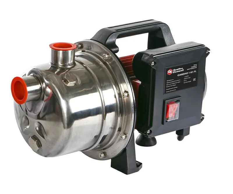 Насос садовый (поверхностный) QUATTRO ELEMENTI Giardino 1001 Inox (1000 Вт, 3600 л/ч, для чистой, 40 м, 6,4 кг)