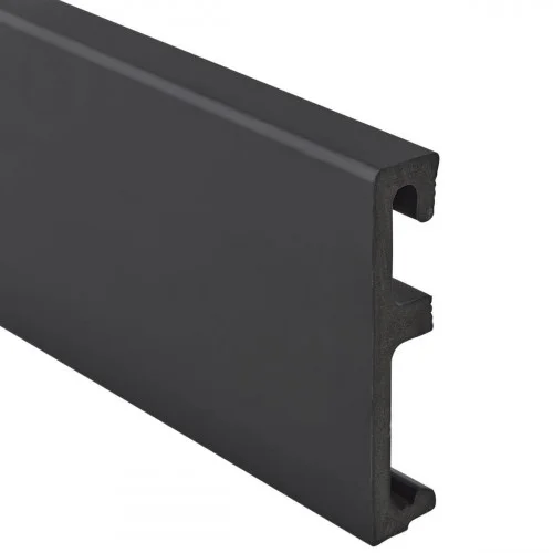 Плинтус SALAG ALPHA Black (черный) 80мм ПВХ гибкий 2,4 м