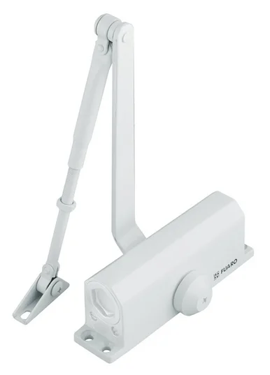 Доводчик FUARO дверной DC20-5 WH до 120 кг AL белый морозоустойчивый, для противопожарных дверей