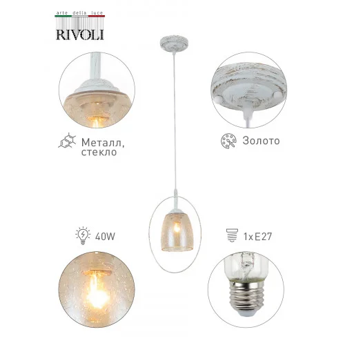 Подвес Rivoli Carla 9013-201 1 * E27 40 Вт модерн