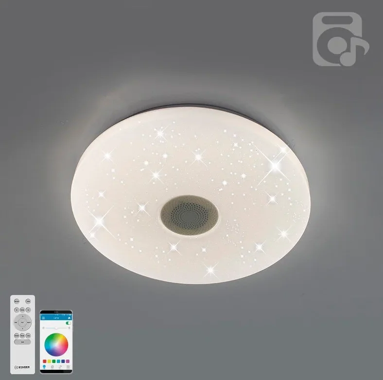 Светильник управляемый светодиодный музыкальный MUSIC RGB 25W R-APP-260-WHITE/CHROME-220-IP20*