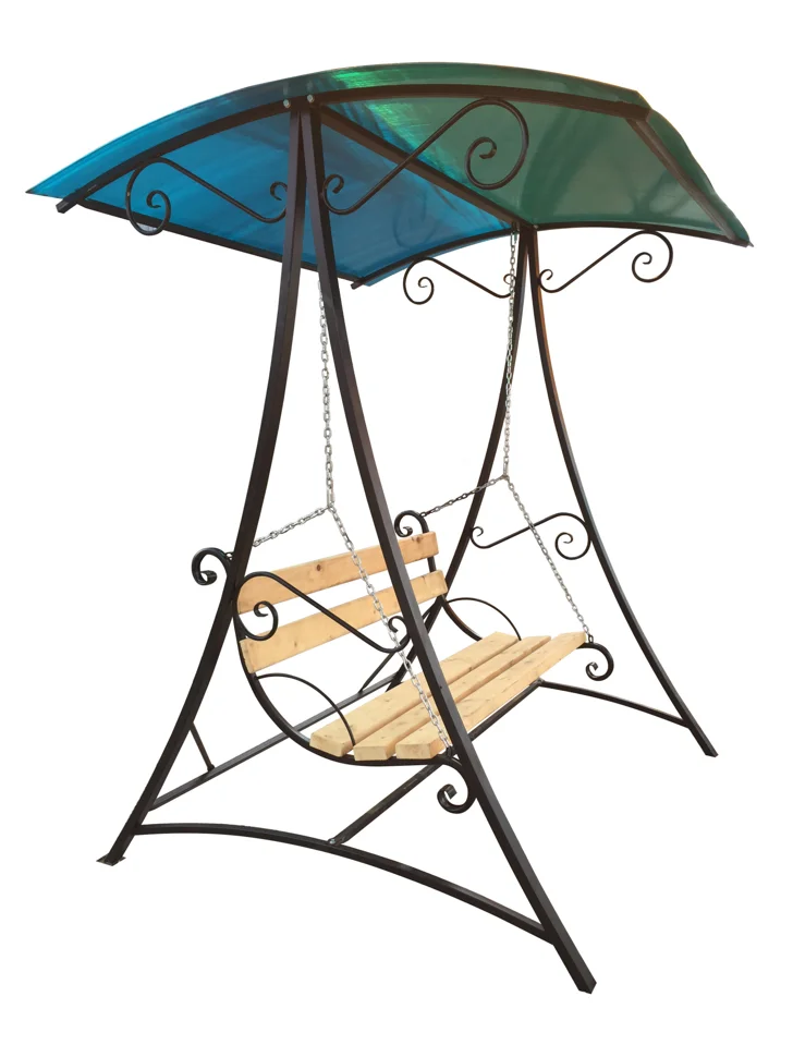 Качели садовые "Дуэт" (2,1*1,5), сиденье - 1,2 метра. БЕЗ ПК (покрытые лаком)