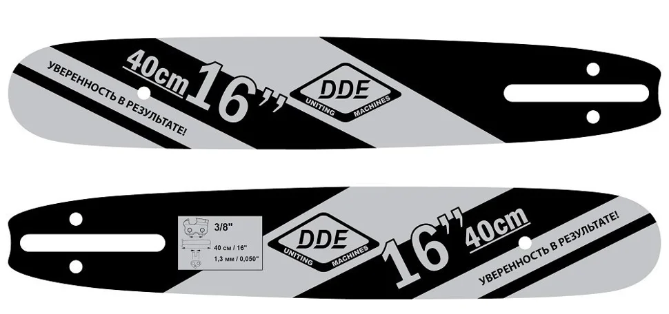 Шина 16" 3/8 1,3-55 (для цепи 91P/VS/VXL)(160SDEA074), DDE