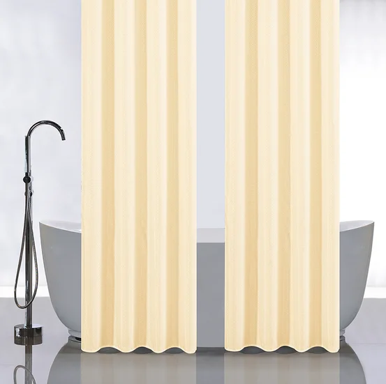 Штора для ванной САНАКС полиэстэр, 120*180см, БЕЖЕВАЯ двойная, однотонная, 2 штуки, арт.032-08