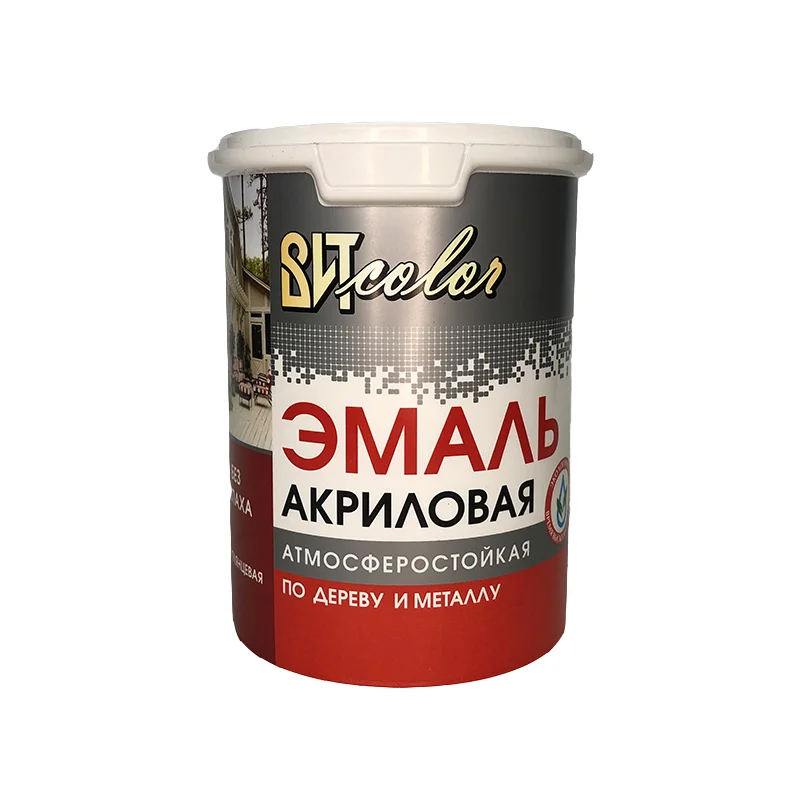 Эмаль ВИТ color акриловая полуглянцевая красная (RAL 3020) 1 кг