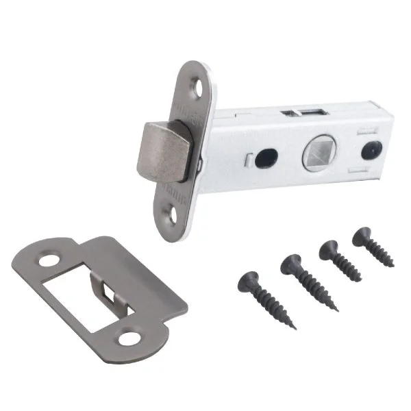 Защелка дверная АЛЛЮР АРТ L45-8-R18 MBN графит овал.торц.планка18мм б/ручек