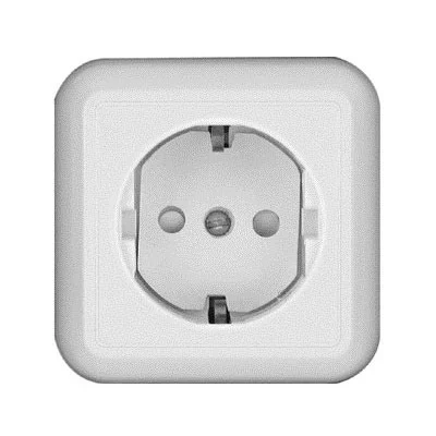 Розетка 1-местная ОП Прима 16А 250В защ. шторки с заземл. бел. Schneider Electric RA16-003-1M-B (РА16-003/1М-б) *
