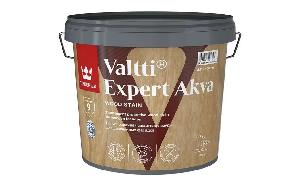 Антисептик лессирующий Tikkurila VALTTI EXPERT AKVA 2,7л бесцветный