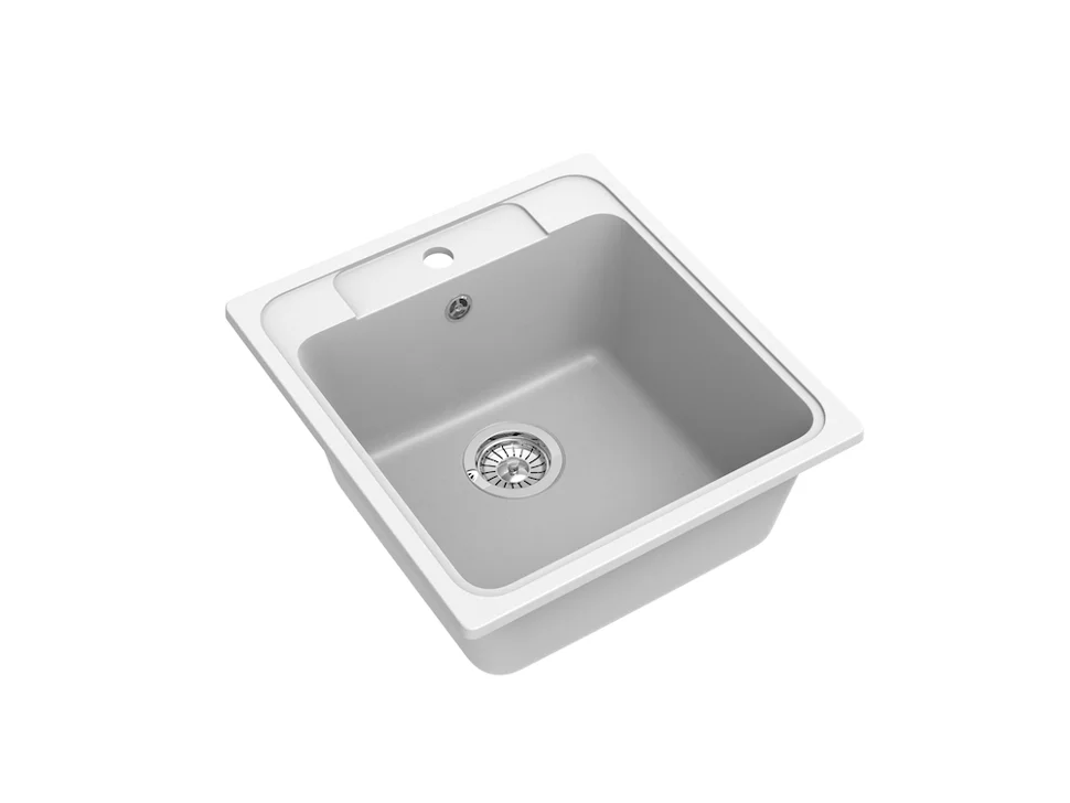 Мойка кварцевая EWIGSTEIN Elegant 50 1-чаша 518*478мм иней ( белая)