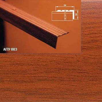 Порог АПУ 003 алюминиевый 1350*24*18 мм угловой (18 вишня)