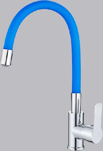 Смеситель HAIBA HB70112-4 комбинированный, силиконовый с гибким изливом, синий