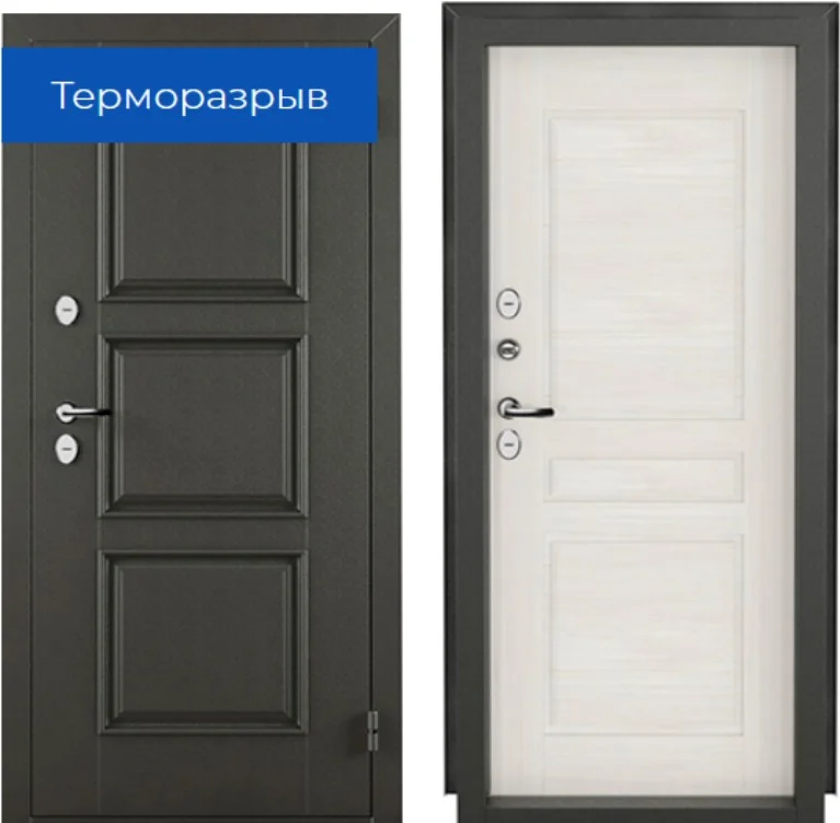 Дверь мет. ПРОМЕТ Норд 439 960х2050 "Пр" Металл букле графит/Дуб шале снежный