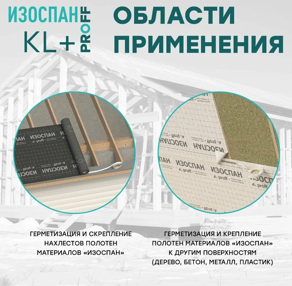 Лента Изоспан KL+ двухсторонняя клейкая на нетканой основе 25мм*25м